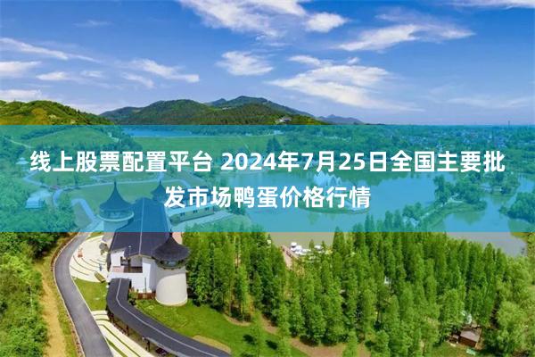 线上股票配置平台 2024年7月25日全国主要批发市场鸭蛋价格行情