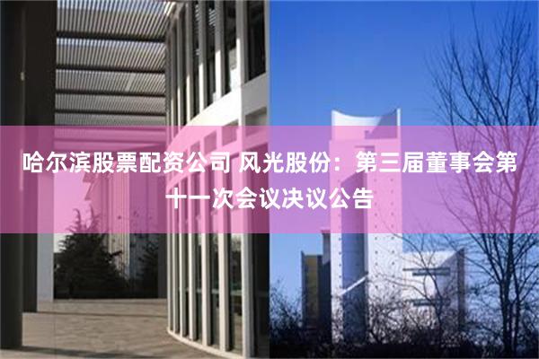哈尔滨股票配资公司 风光股份：第三届董事会第十一次会议决议公告