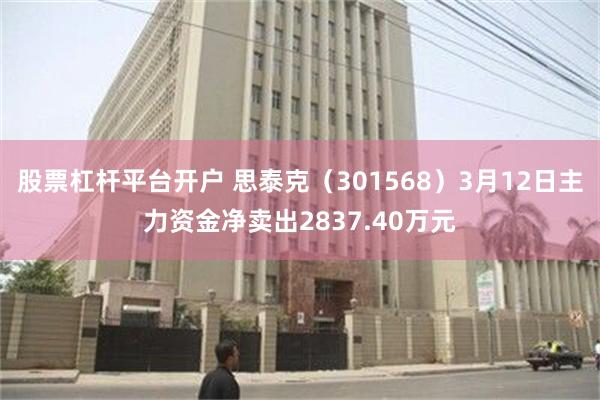 股票杠杆平台开户 思泰克（301568）3月12日主力资金净卖出2837.40万元