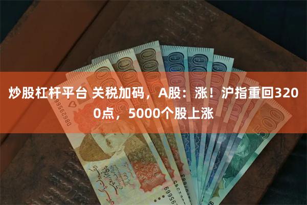 炒股杠杆平台 关税加码，A股：涨！沪指重回3200点，5000个股上涨
