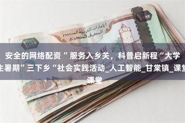 安全的网络配资 ”服务入乡关，科普启新程“大学生暑期”三下乡“社会实践活动_人工智能_甘棠镇_课堂